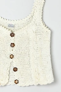 Vintage Y2k Cream Cable Knit Crop Top