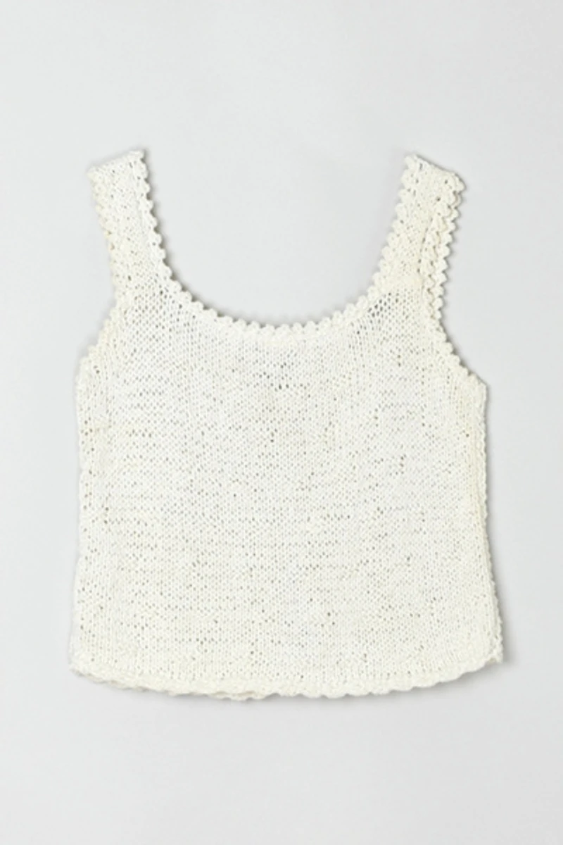 Vintage Y2k Cream Cable Knit Crop Top
