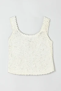 Vintage Y2k Cream Cable Knit Crop Top