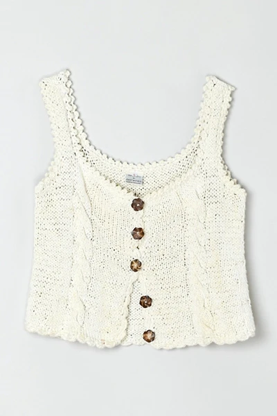 Vintage Y2k Cream Cable Knit Crop Top