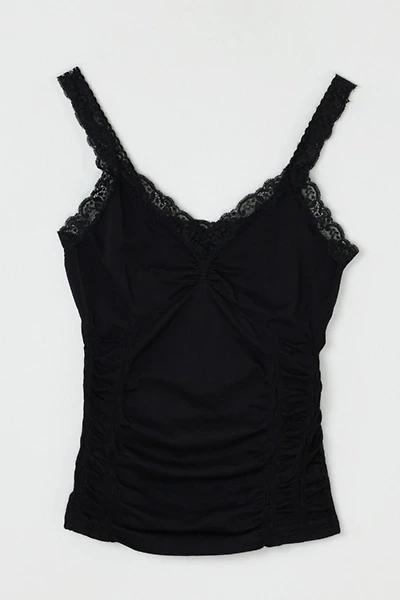 Vintage Y2k Lace-Edged Ruched Top