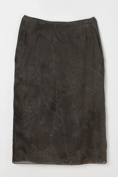 Vintage Y2k Ungaro Printed Silk Midi Skirt