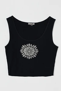 Vintage Y2k Rhinestoned Cropped Tank