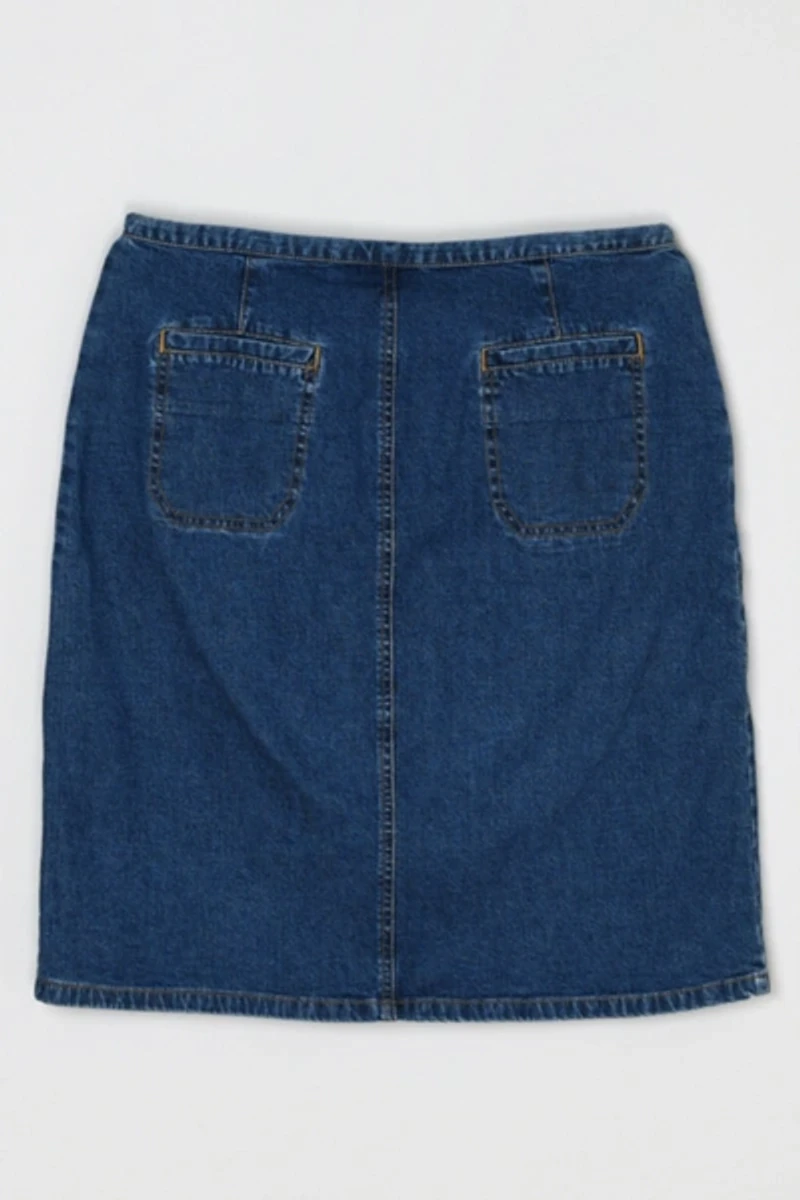 Vintage Y2k Tied Denim Midi Skirt