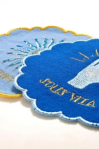 Zsa Zsa Zsu Embroidered Cotton Coaster Set