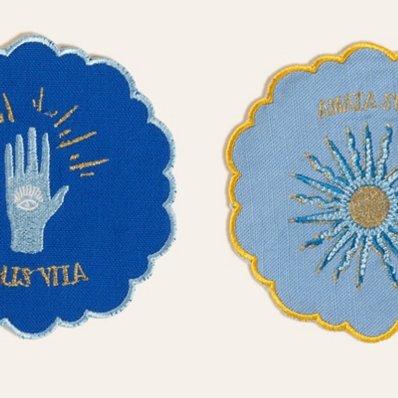 Zsa Zsa Zsu Embroidered Cotton Coaster Set