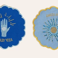 Zsa Zsa Zsu Embroidered Cotton Coaster Set