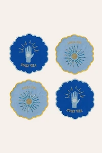 Zsa Zsa Zsu Embroidered Cotton Coaster Set
