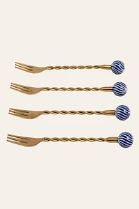 Zsa Zsu Rampur Steel Dessert Fork Set