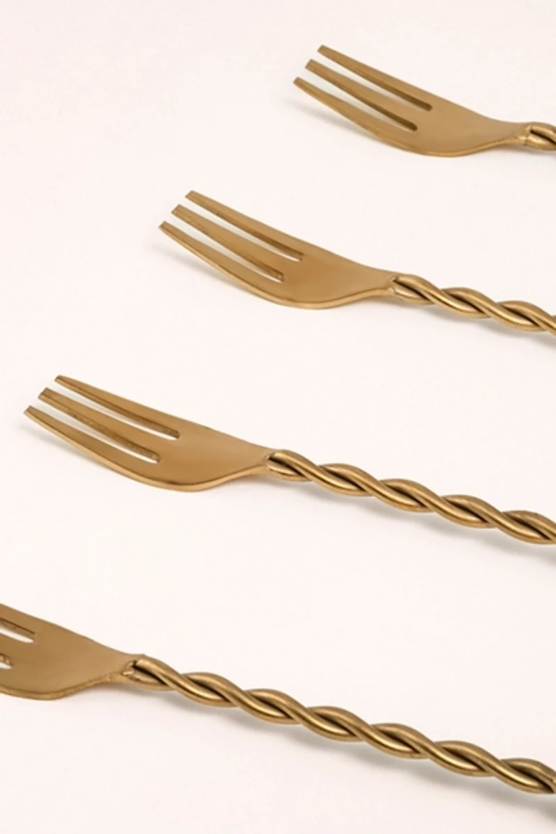 Zsa Zsu Rampur Steel Dessert Fork Set