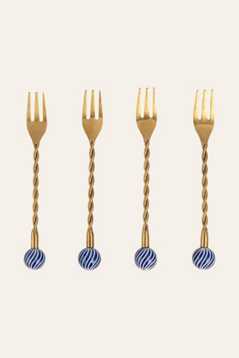 Zsa Zsu Rampur Steel Dessert Fork Set