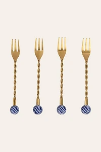 Zsa Zsu Rampur Steel Dessert Fork Set