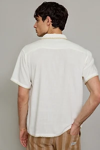 Rhythm Linen-Blend Whip Stitch Short Sleeve Shir