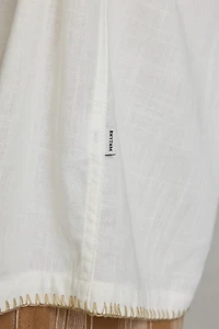 Rhythm Linen-Blend Whip Stitch Short Sleeve Shir
