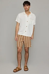 Rhythm Linen-Blend Whip Stitch Short Sleeve Shir