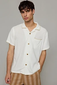 Rhythm Linen-Blend Whip Stitch Short Sleeve Shir