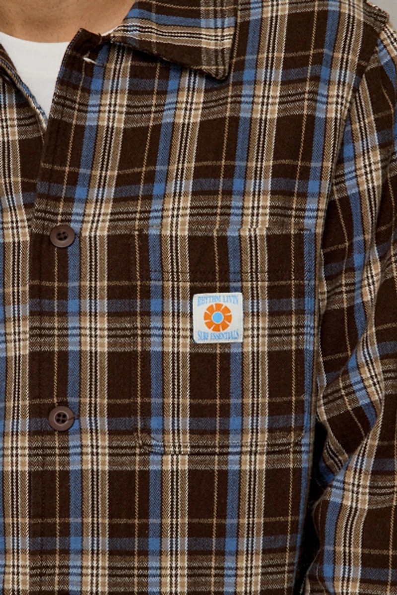 Rhythm Alex Check Pattern Long Sleeve Shirt