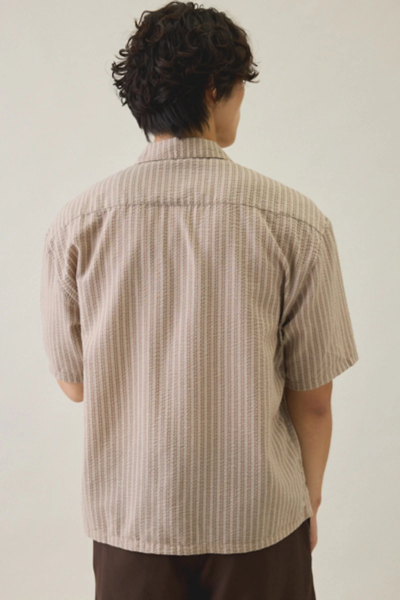 Rhythm Floragraph Textured Stripe Short Sleeve Shirt