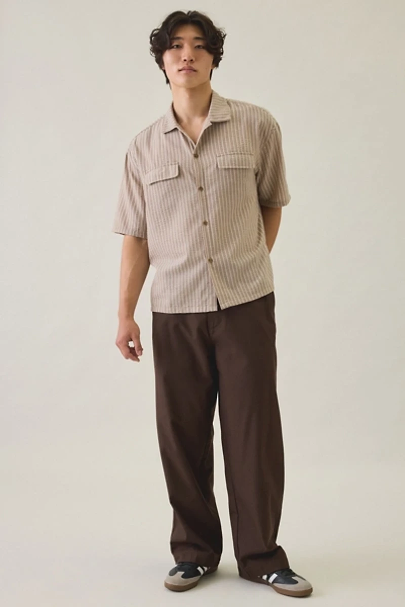 Rhythm Floragraph Textured Stripe Short Sleeve Shirt
