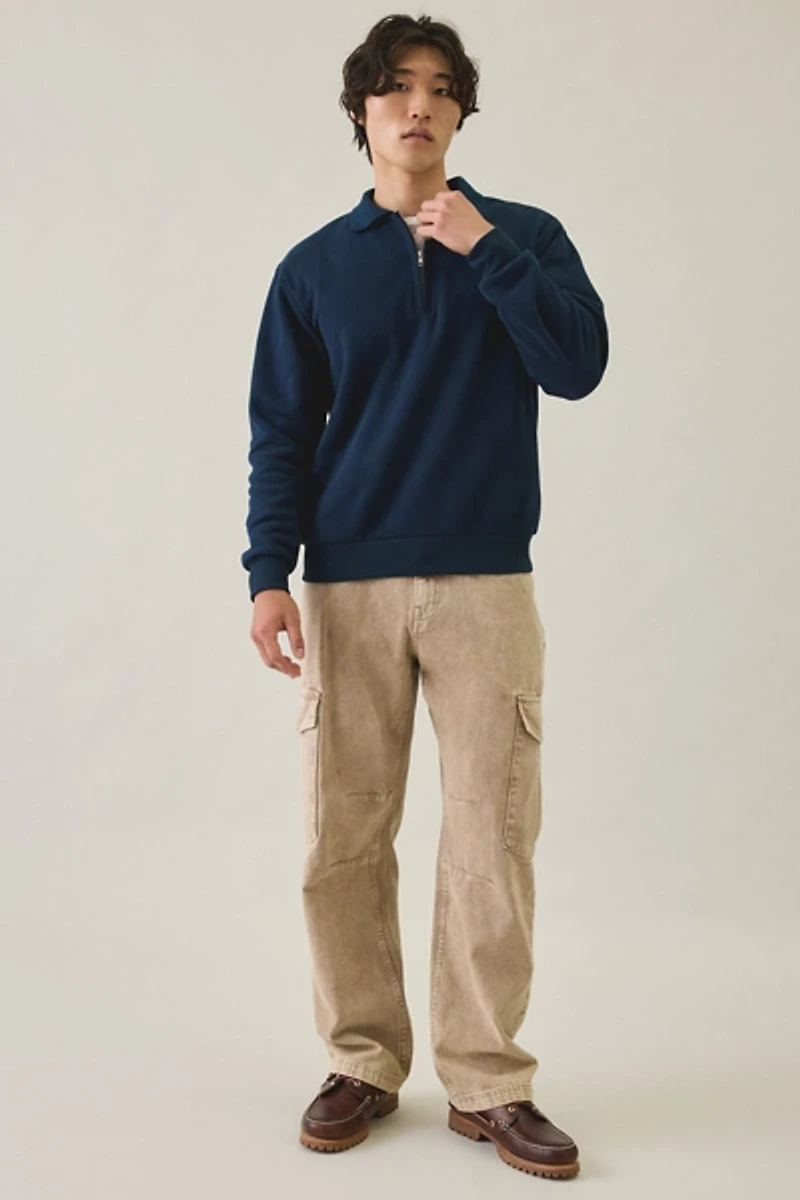 Rhythm Pacific Vintage Fleece Polo Sweatshirt