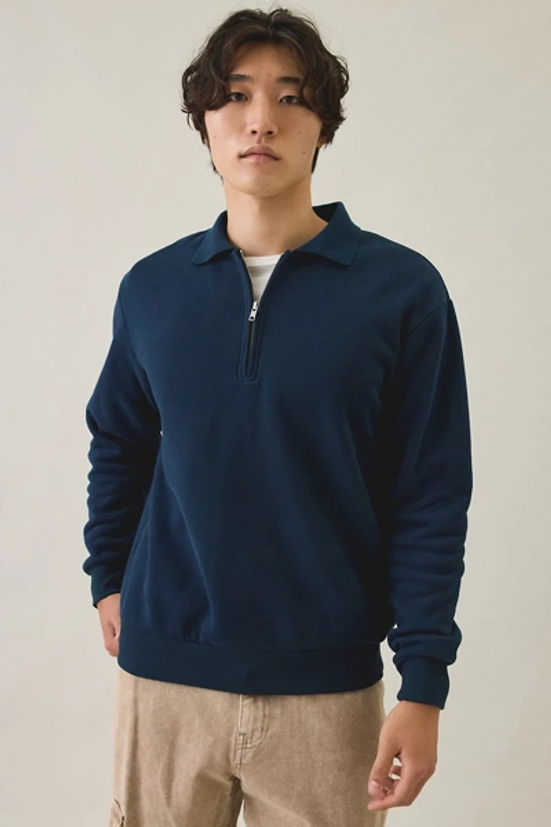 Rhythm Pacific Vintage Fleece Polo Sweatshirt