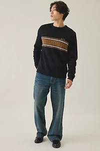 Rhythm Stripe Fisherman Knit Crew Neck Sweater