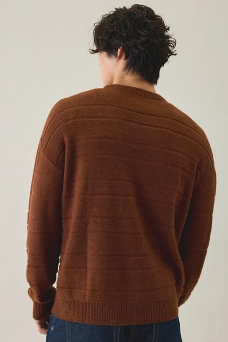 Rhythm Jackson Stripe Knit Crew Neck Sweater