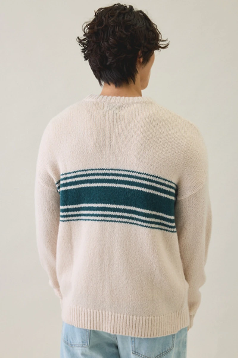 Rhythm Strata Stripe Knit Crew Neck Sweater