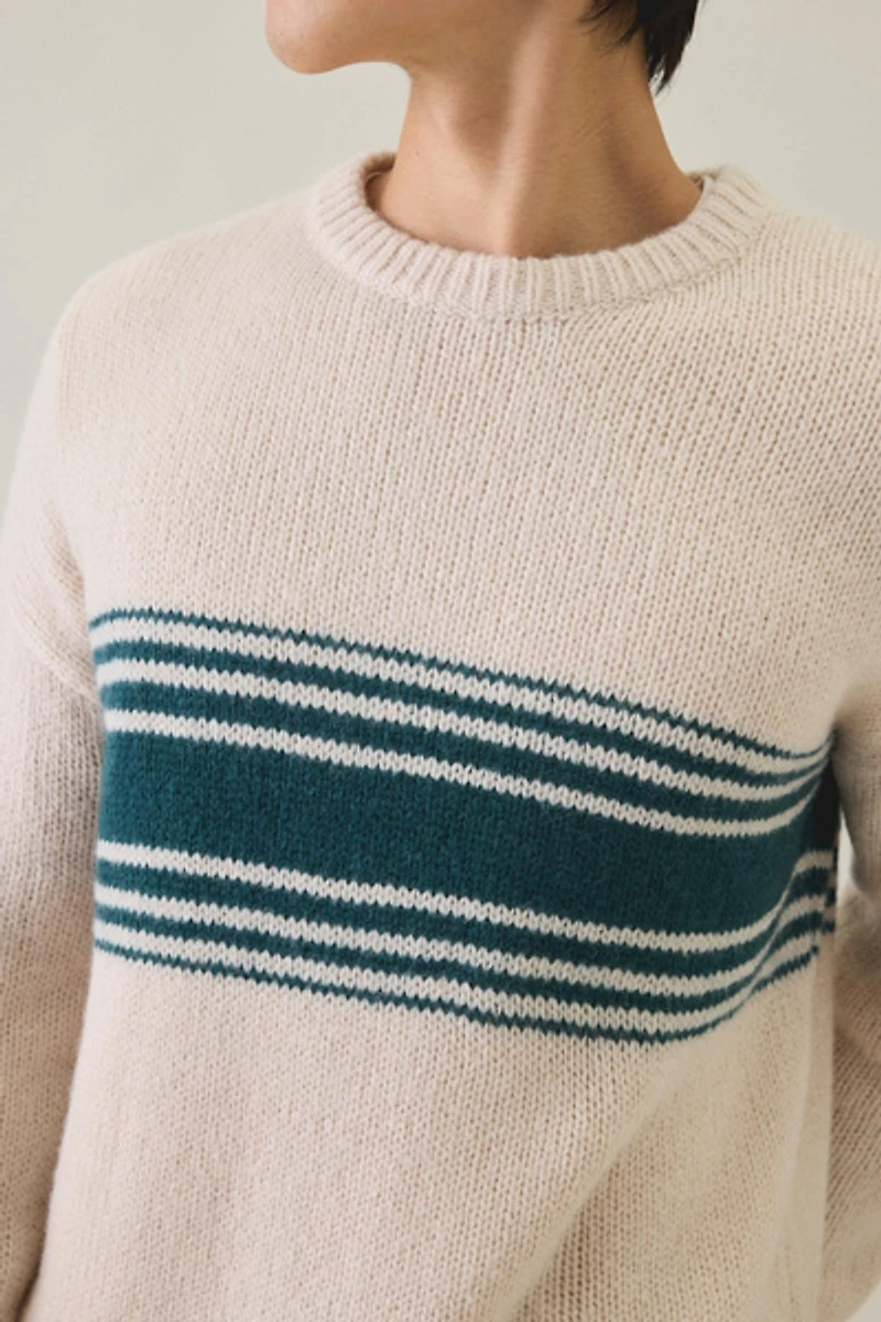 Rhythm Strata Stripe Knit Crew Neck Sweater