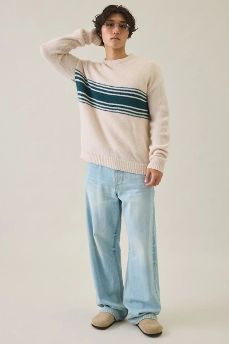 Rhythm Strata Stripe Knit Crew Neck Sweater