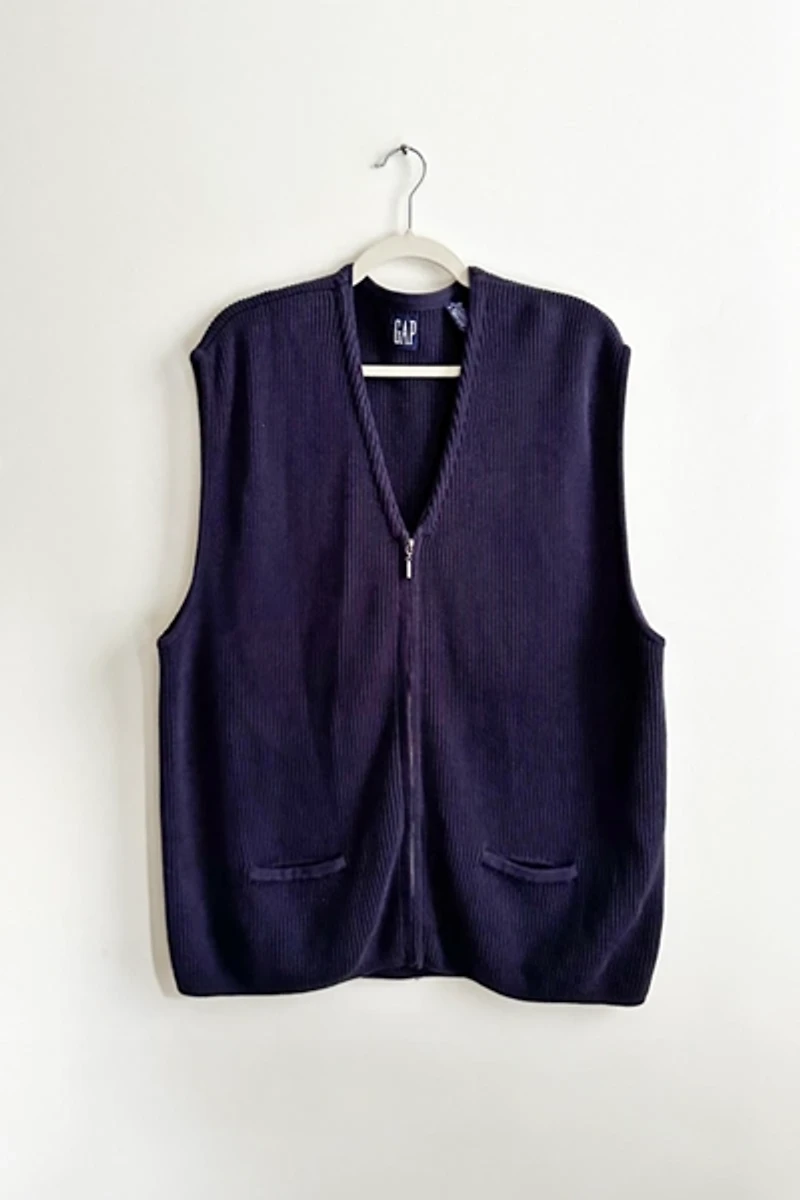 Vintage GAP Cotton Rib Navy Sweater Vest