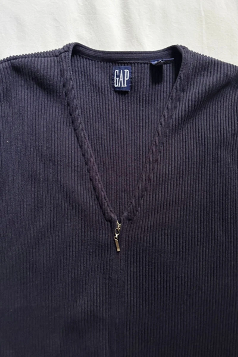 Vintage GAP Cotton Rib Navy Sweater Vest