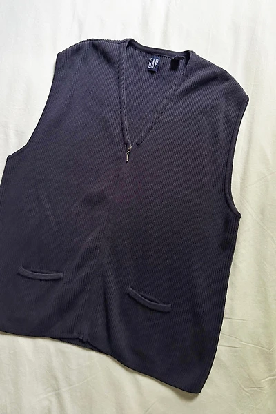 Vintage GAP Cotton Rib Navy Sweater Vest