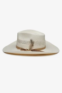 Wyeth Avita Feather Trim Straw Cowboy Hat
