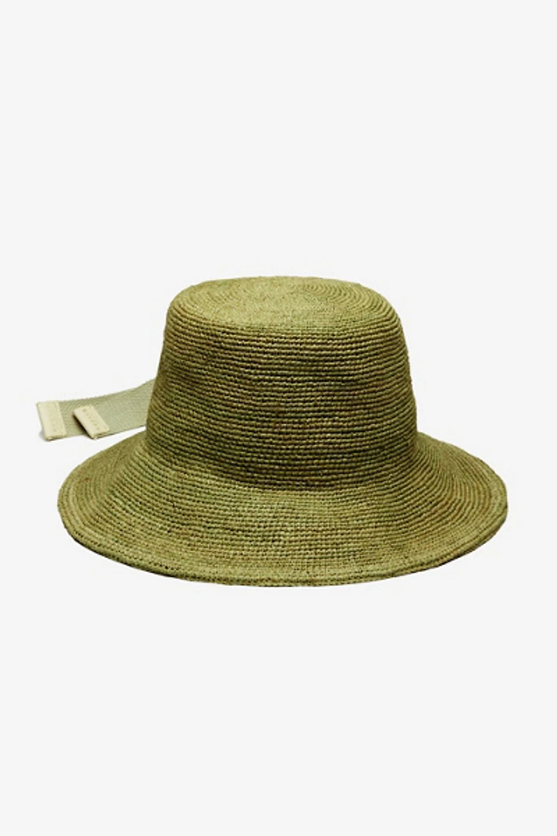 Wyeth Cassis Raffia Crochet Bucket Hat