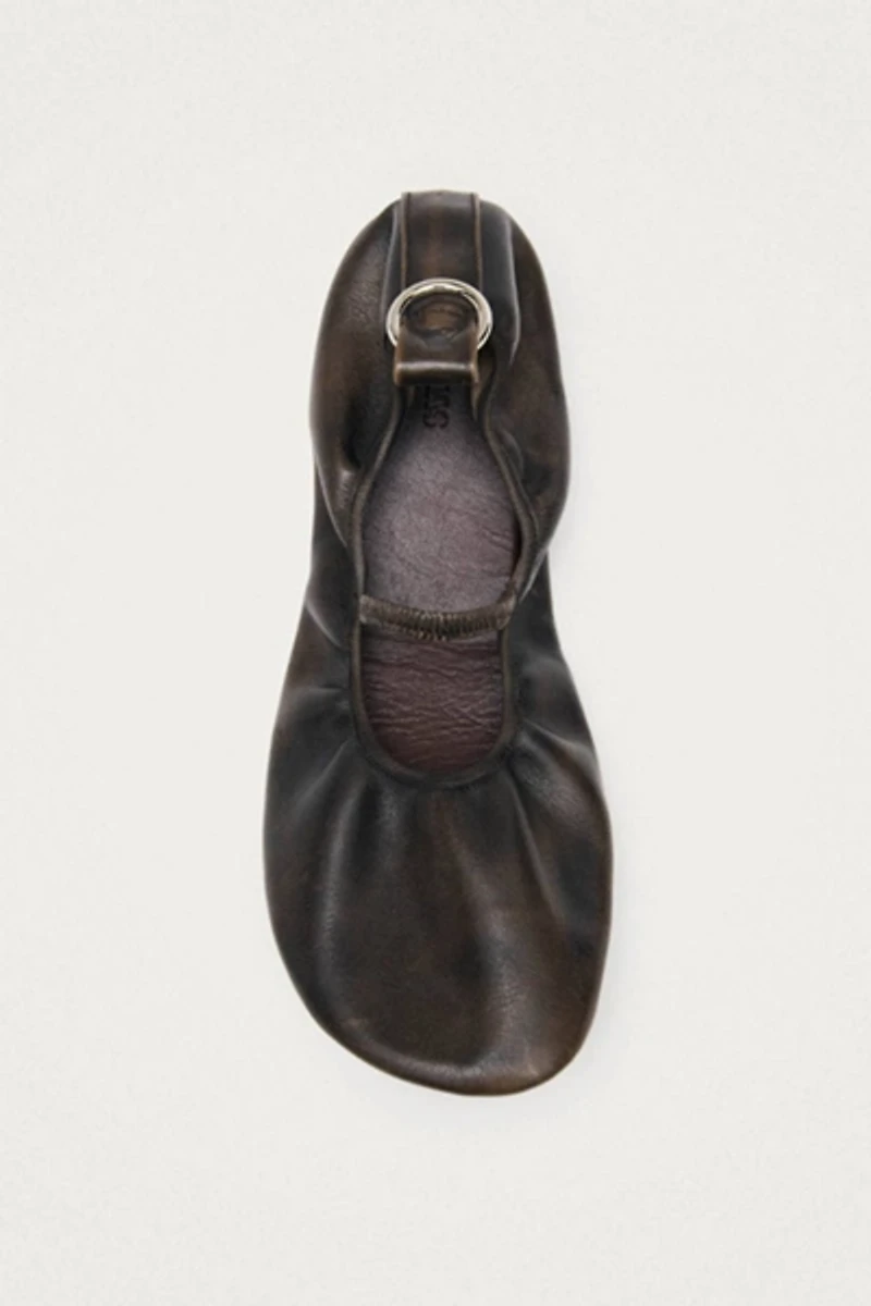 ALOHAS Naira Barefoot Vintage Effect Leather Ballet Flats