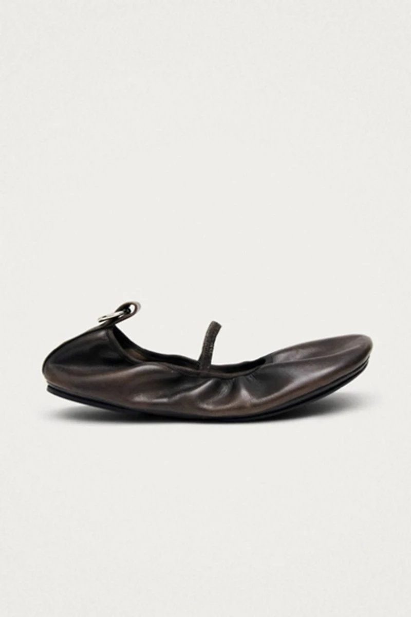 ALOHAS Naira Barefoot Vintage Effect Leather Ballet Flats
