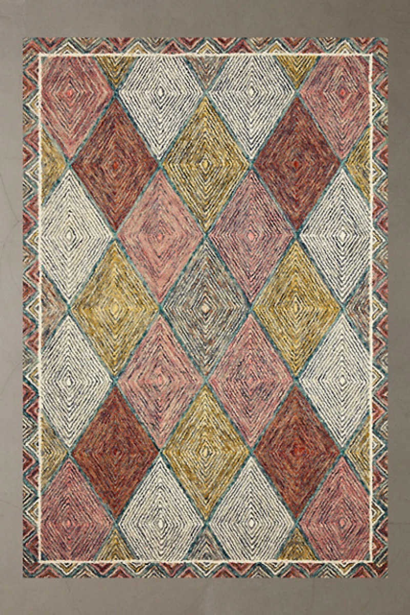 Kaine Diamond Hooked Wool Rug