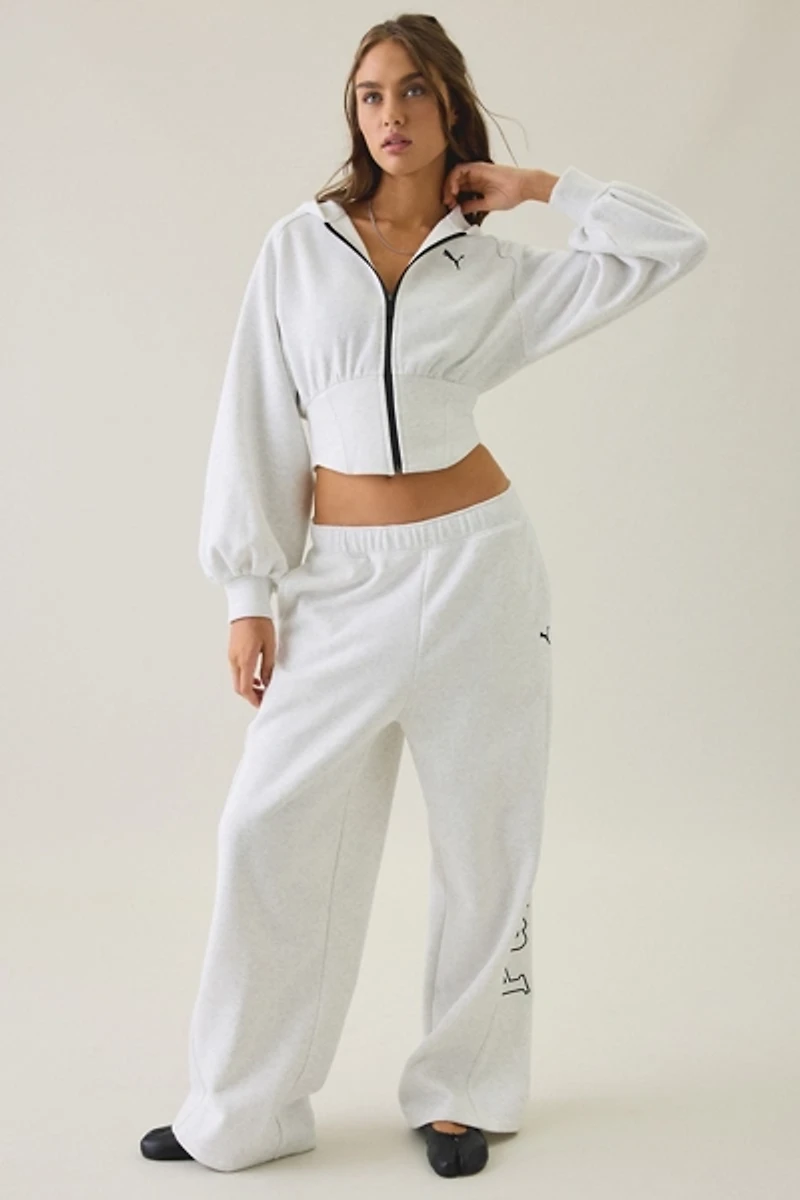 Puma Street Glam Bedazzled Zip-Up Hoodie Sweatshirt