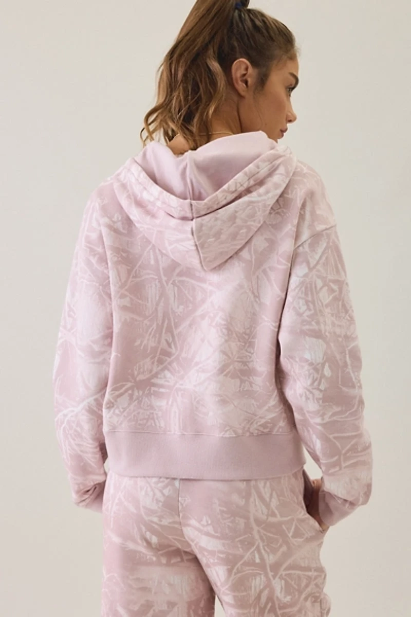 Puma Essentials Camo Print Relaxed Zip-Up Hoodie Sweatshirt