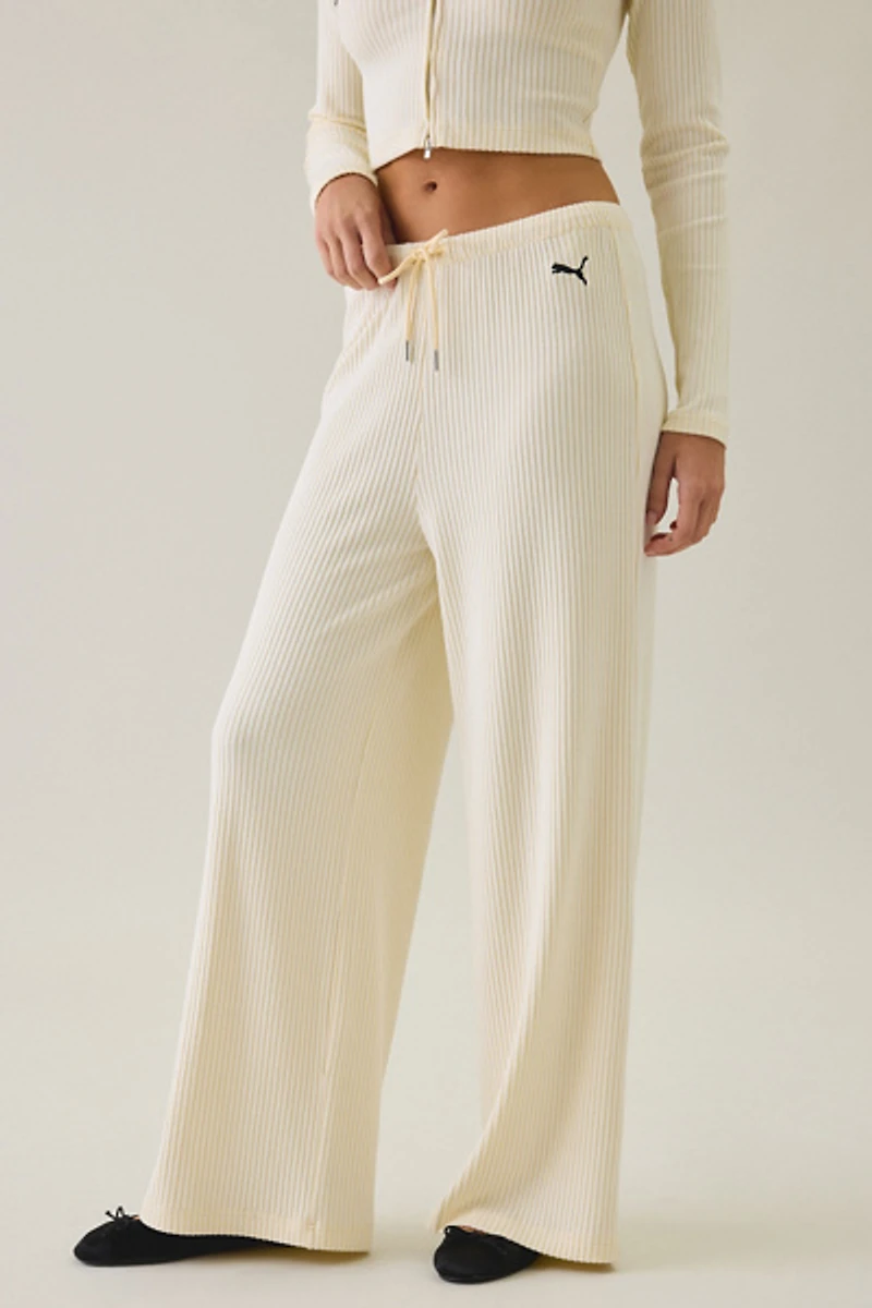 Puma Essentials Ribbed Wide Leg Sweatpants
