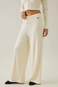 Puma Essentials Ribbed Wide Leg Sweatpants