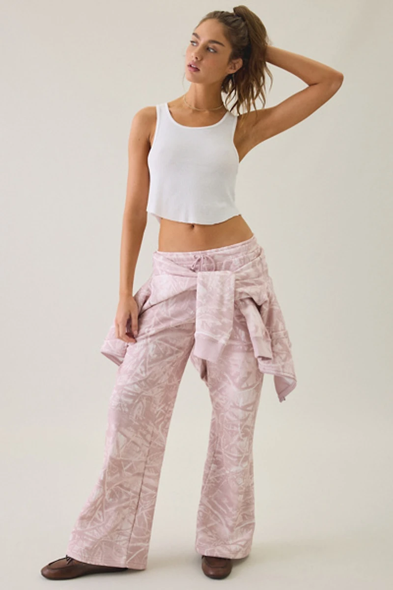 Puma Essential Camo Print Relaxed Flare Sweatpants