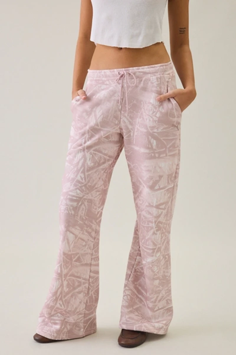 Puma Essential Camo Print Relaxed Flare Sweatpants