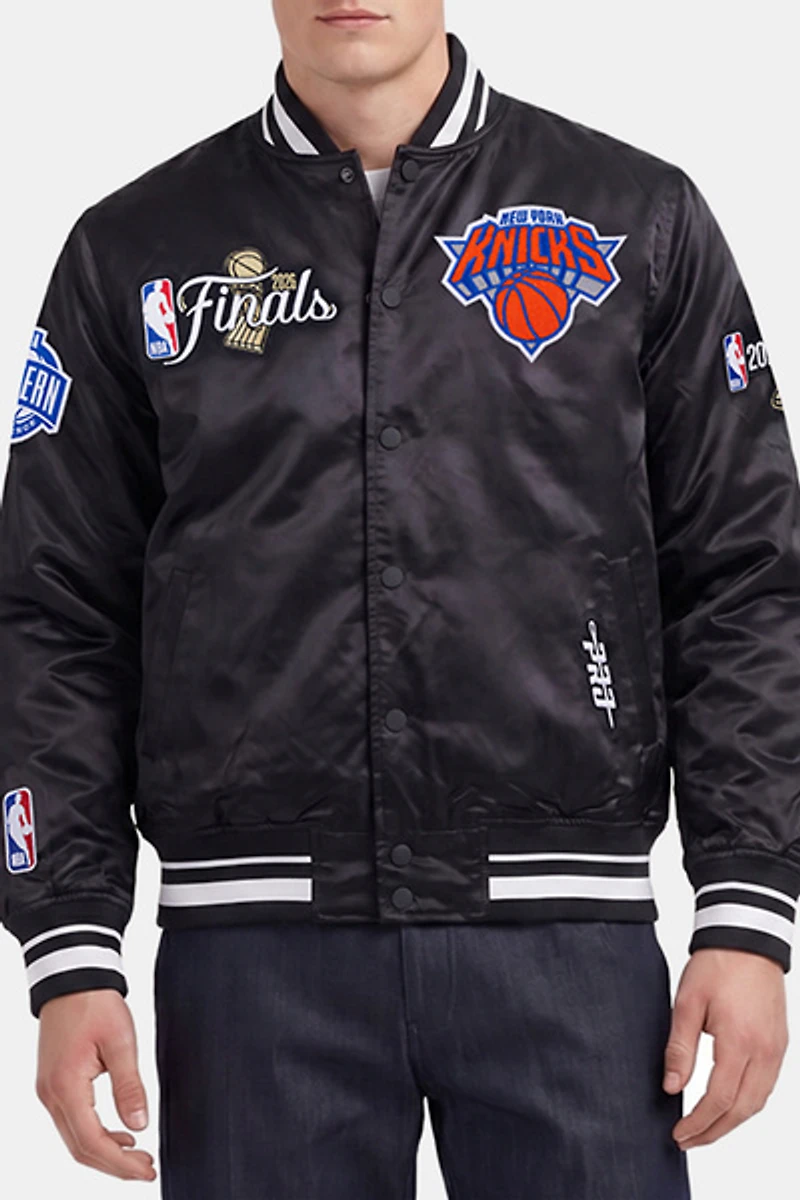Pro Standard NBA New York Knicks Finals Champions Satin Varsity Jacket