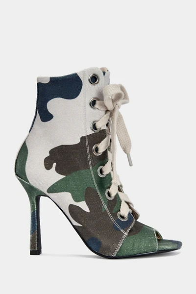 Azalea Wang Camo Rooftop Stiletto Bootie