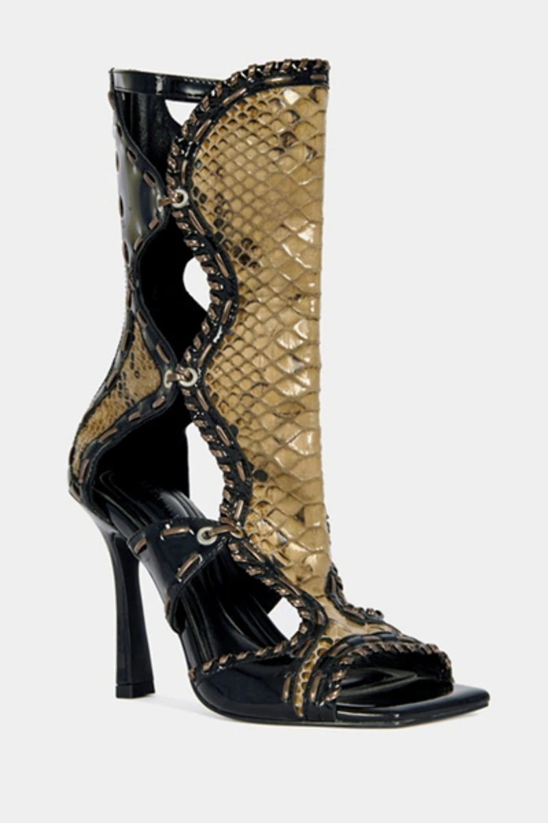 Azalea Wang Indrani Gladiator Stiletto Sandal Bootie