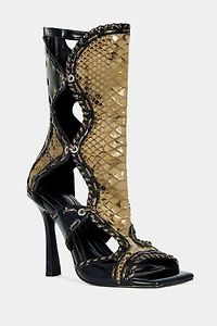 Azalea Wang Indrani Gladiator Stiletto Sandal Bootie