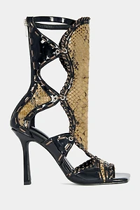 Azalea Wang Indrani Gladiator Stiletto Sandal Bootie