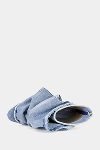 Azalea Wang Birdsong Peep Toe Stiletto Denim Bootie